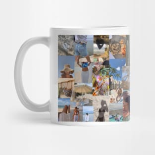 beach aesthetic collage Mug